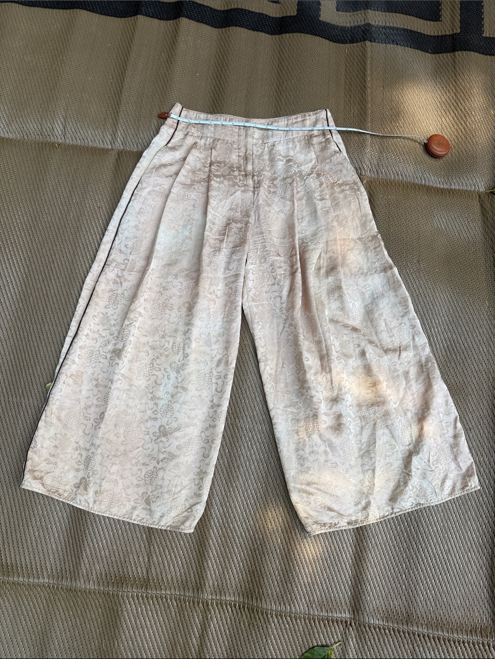 Vintage Barneys New York Silk Wide Leg Pants in Soft Cream Size 1
